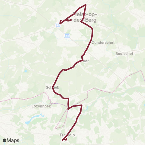 De Lijn Tremelo - Schriek - Heist-op-den-Berg map