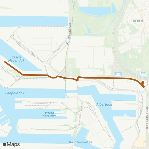 De Lijn P+R Luchtbal - Kaai 210 CMB ( - AOR) map