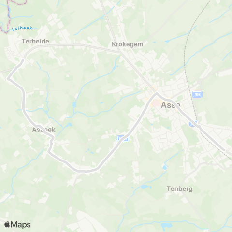 De Lijn Asse Terheide - Asbeek - Asse map