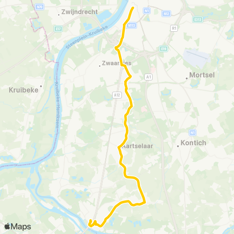 De Lijn Boom - Aartselaar - Groenplaats map