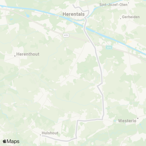 De Lijn Herentals - Olen - Voortkapel - Heultje - Hulshout map