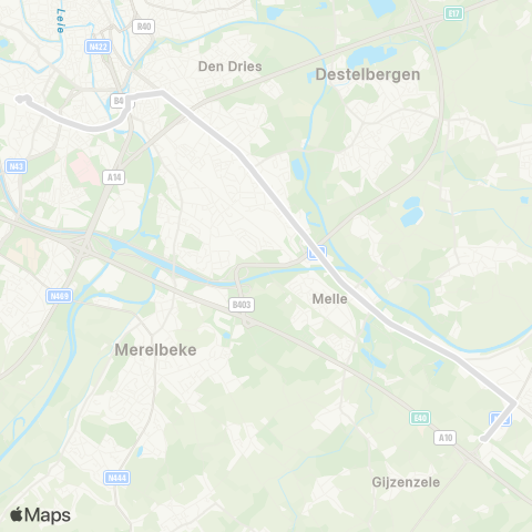 De Lijn Snelbus Gent Sint-Pieters - Melle - Kwatrecht Mariagaard map