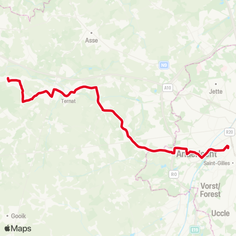 De Lijn Brussel - Ternat map