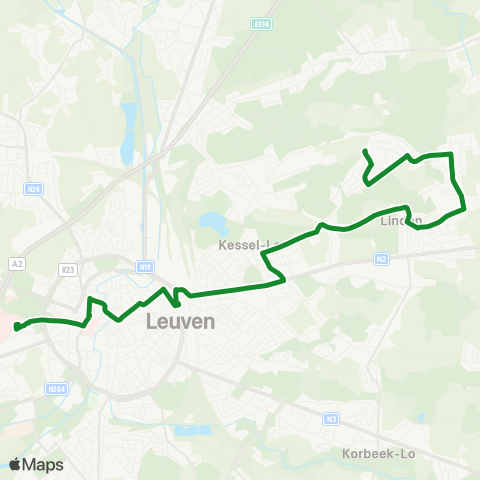 De Lijn Leuven - Linden map