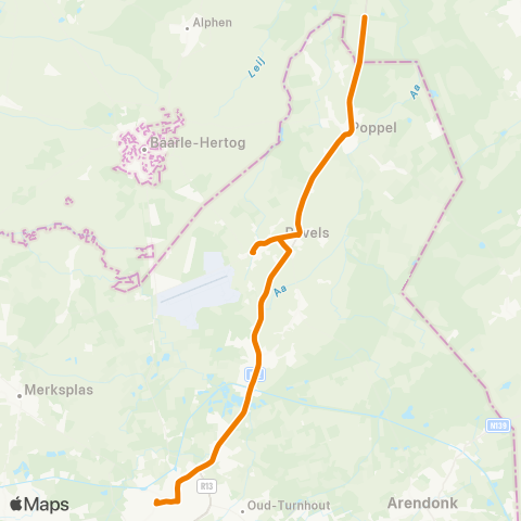 De Lijn Turnhout - Poppel map