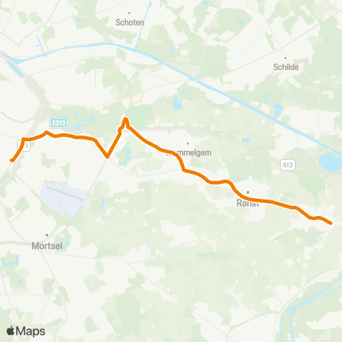 De Lijn Zandhoven - Viersel - Broechem - Berchem map