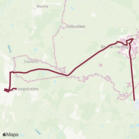 De Lijn Hoogstraten - Baarle - Weelde map