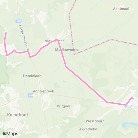 De Lijn Wuustwezel - Wildert map