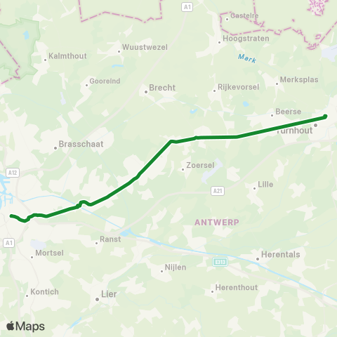 De Lijn Turnhout - Beerse - Malle - Wijnegem - Antwerpen map