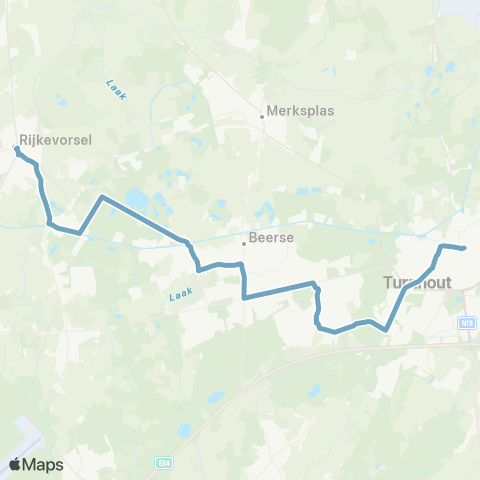 De Lijn Turnhout - Vosselaar Dorp - Beerse - Rijkevorsel map