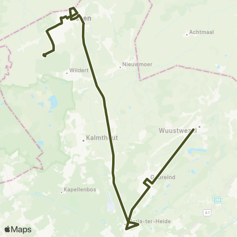 De Lijn Wuustwezel - Gooreind - Maria-ter-Heide - Essen map