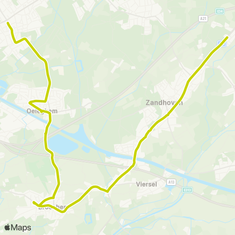 De Lijn Zandhoven VTI - Schilde map