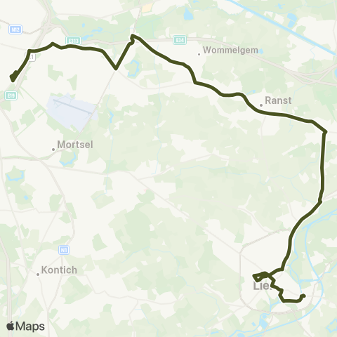 De Lijn Lier - Broechem - Berchem map