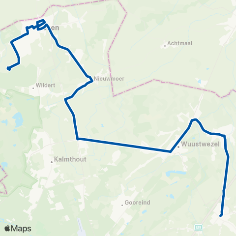 De Lijn Brecht - Wuustwezel - Essen map