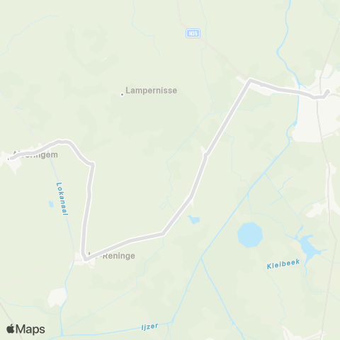 De Lijn Alveringem - Lo - Oudekapelle - Diksmuide map