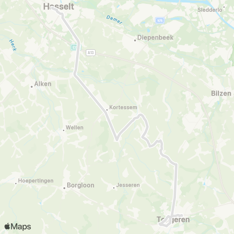 De Lijn Tongeren - Hasselt map