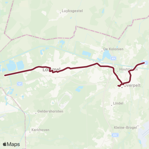 De Lijn Lommel - Pelt map