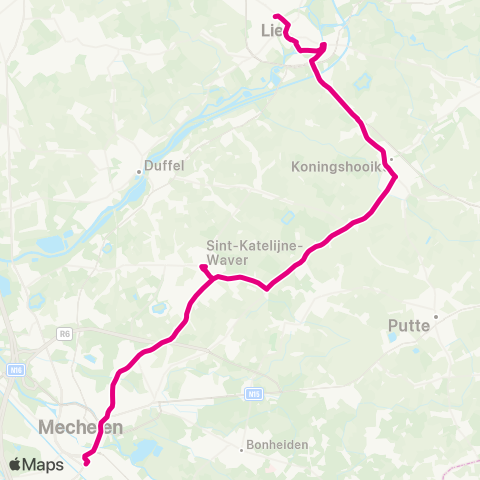 De Lijn Lier - Berlaarbaan - Sint-Katelijne-Waver - Mechelen map