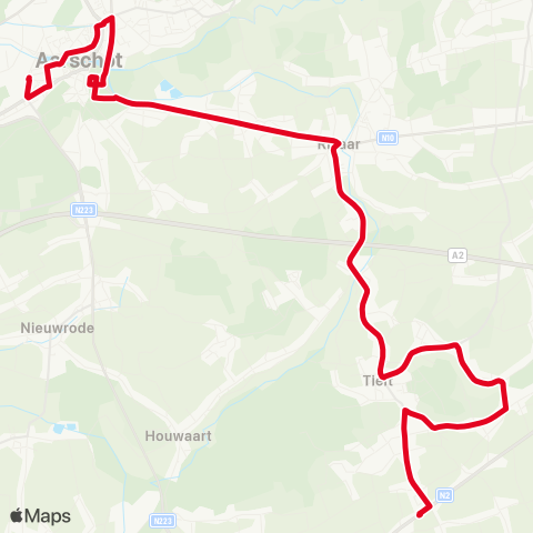 De Lijn Aarschot - Tielt map