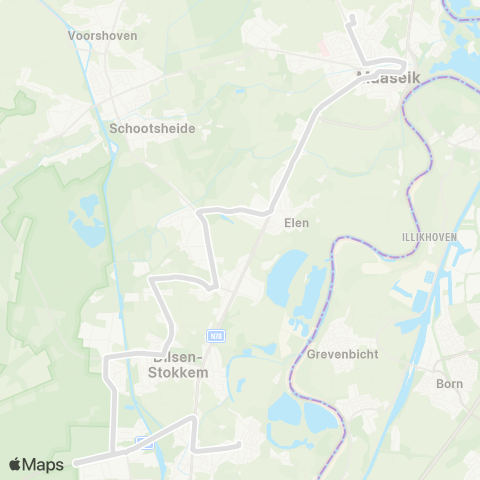 De Lijn Stokkem - Maaseik map