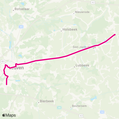 De Lijn Heverlee - Tielt map