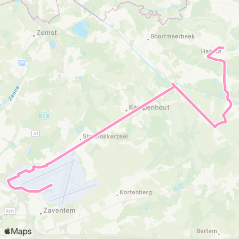 De Lijn Haacht - Zaventem map