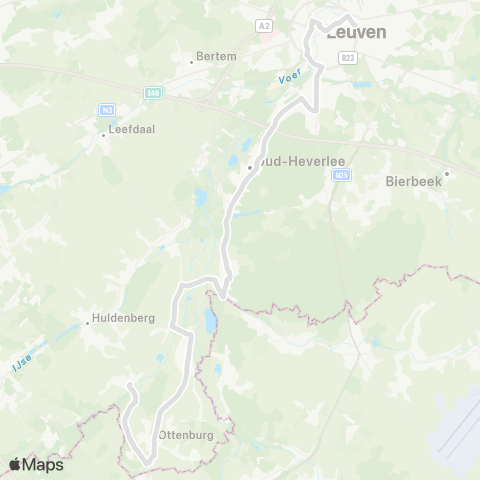 De Lijn Leuven - Oud-Heverlee - Ottenburg - Terlanen map