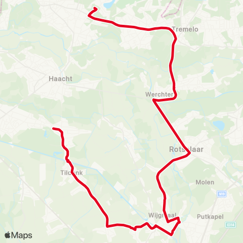 De Lijn Keerbergen - Wespelaar map