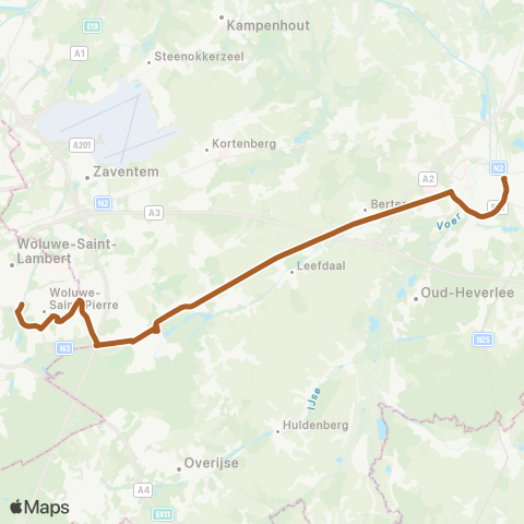De Lijn Leuven - Sint-Pieters-Woluwe map