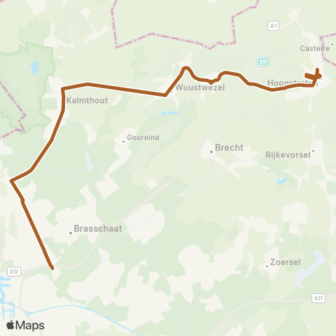 De Lijn Hoogstraten - Ekeren-Donk map