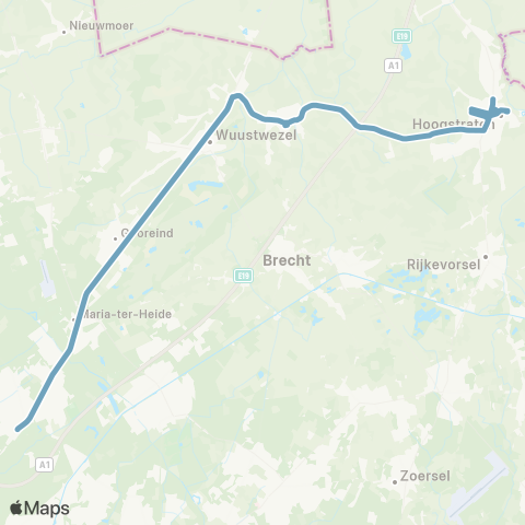 De Lijn Hoogstraten - Wuustwezel - Brasschaat map