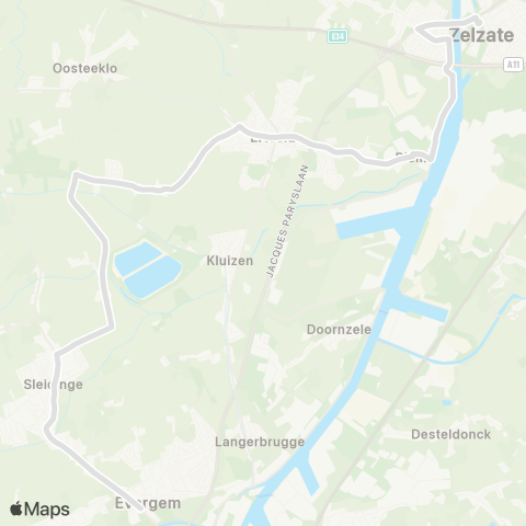 De Lijn Zelzate - Ertvelde - Sleidinge - Evergem map