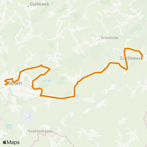 De Lijn Zoutleeuw - Wommersom - Tienen map