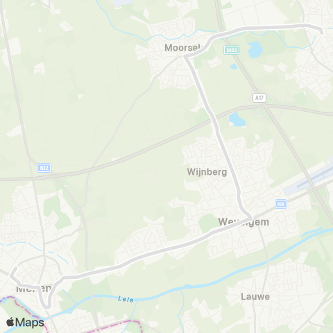 De Lijn Gullegem - Moorsele - Wevelgem - Menen map