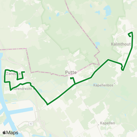 De Lijn Kalmthout - Stabroek - Zandvliet map