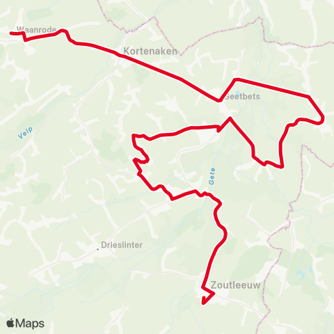 De Lijn Zoutleeuw - Waanrode map