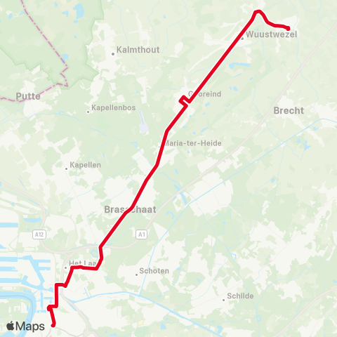 De Lijn Antwerpen - Brasschaat - Wuustwezel - Loenhout map