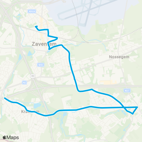 De Lijn Kraainem - Zaventem map