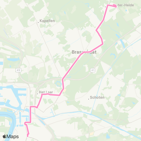 De Lijn Antwerpen - Maria ter Heide via Miksebaan map