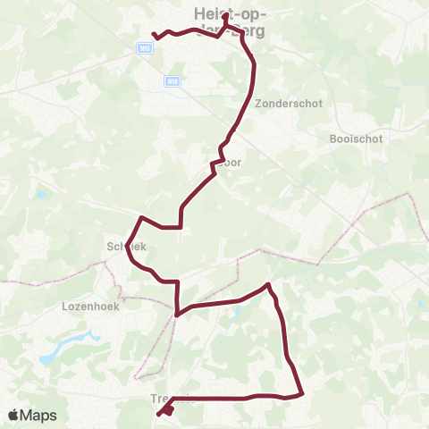 De Lijn Tremelo - Heist op den  Berg map