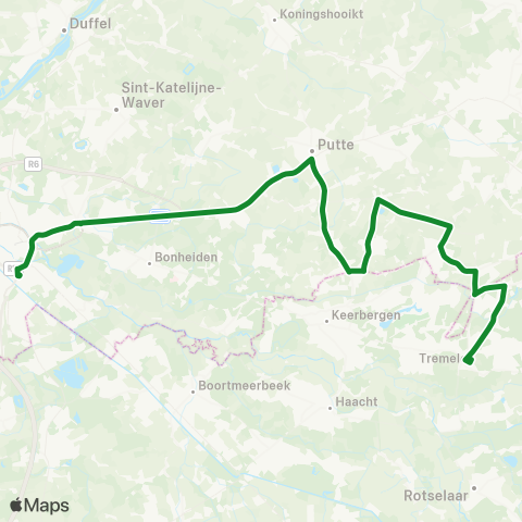 De Lijn Mechelen - Putte - Schriek - Tremelo map