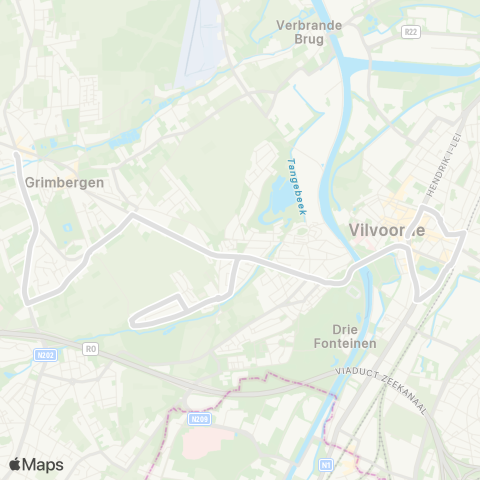 De Lijn Grimbergen - Groot-Molenveld - Vilvoorde map