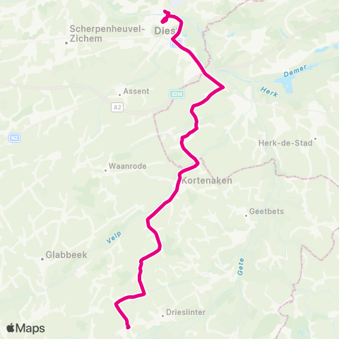 De Lijn Diest - Neerlinter map