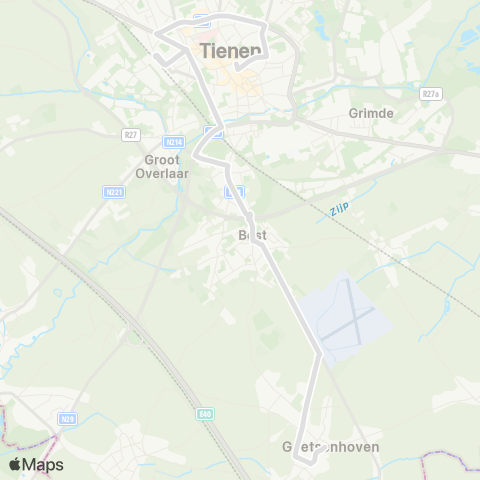 De Lijn Tienen - Goetsenhoven map