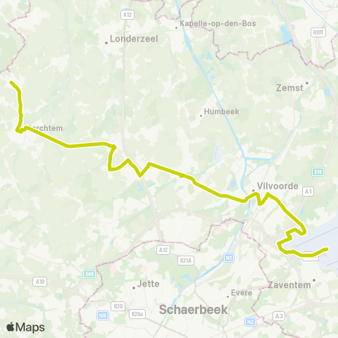 De Lijn Merchtem - Zaventem map