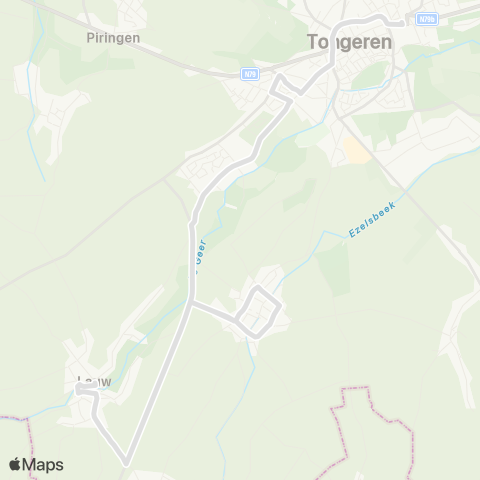 De Lijn Tongeren - Lauw map