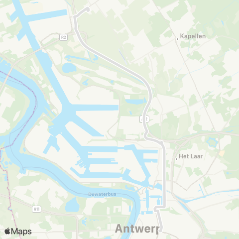 De Lijn Antwerpen Rooseveltplaats - scholen Stabroek via A12 map