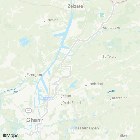 De Lijn Overslag - Wachtebeke - Oostakker Edugo - Gent Sint-Pieters map