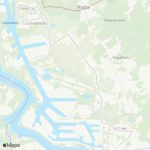 De Lijn Zandvliet - Stabroek - scholen Merksem map