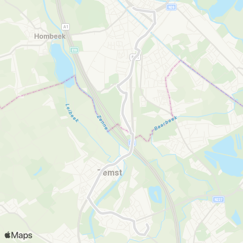 De Lijn Weerde - Zemst - Mechelen map